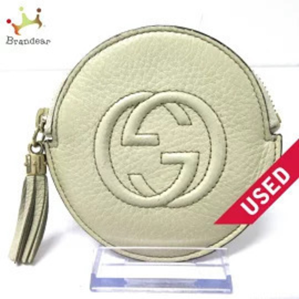 Gucci Soho coin case Wallet Ivory White Leather
